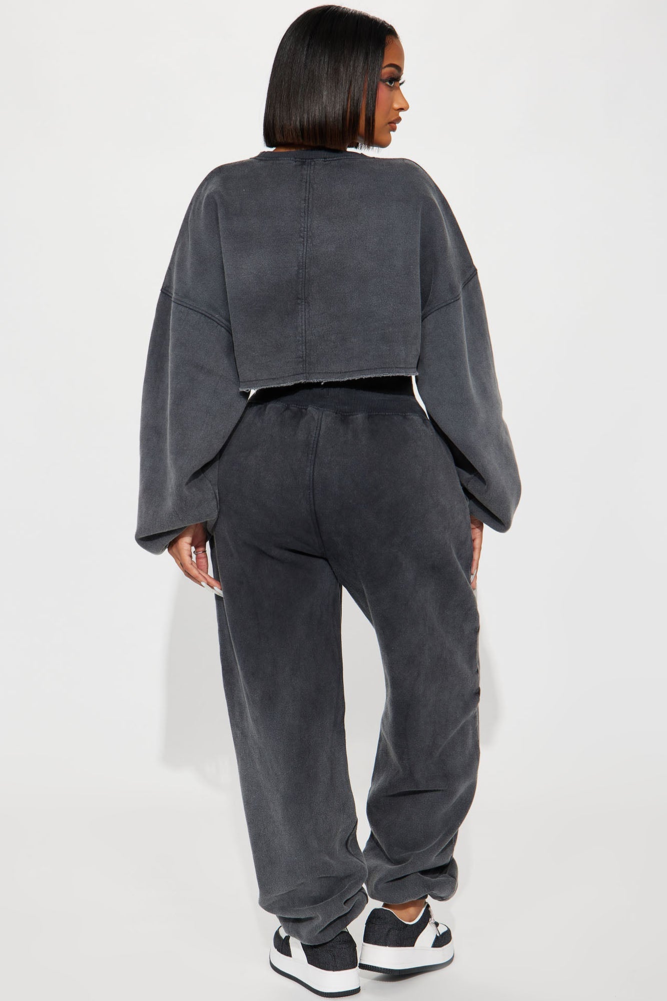 Feeling Good Fleece Jogger Set - Charcoal