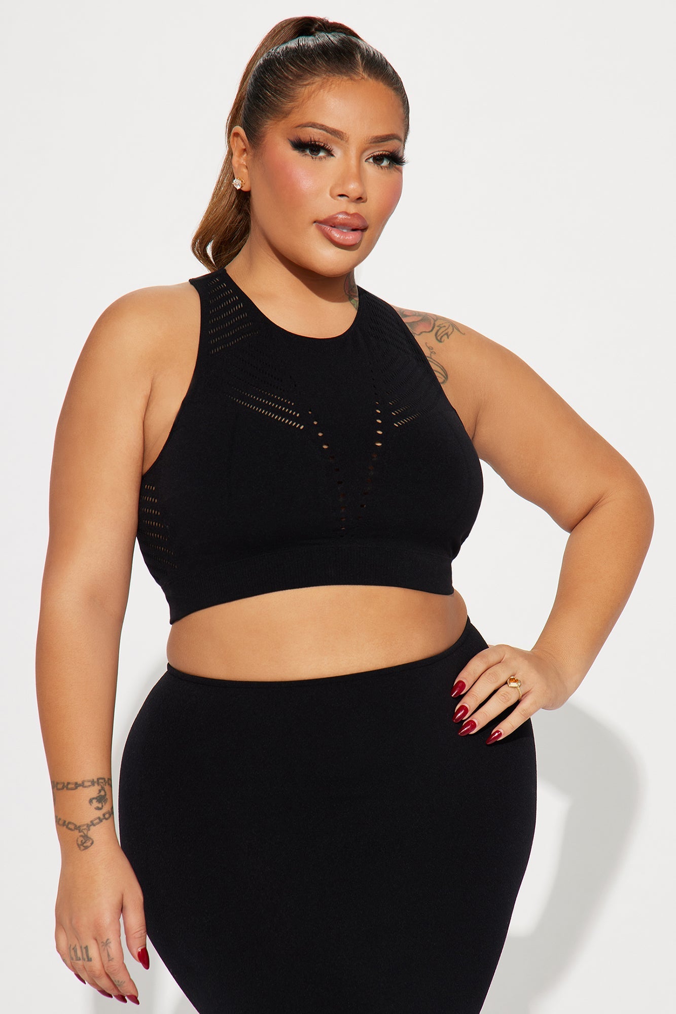 Lets Meet Later Skirt Set - Black